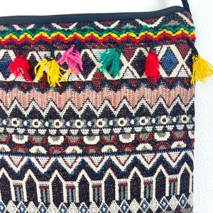 Crossbody Indie Bag, NWOT, Handmade Hippie Boho Purse, Red Black Manic Pixie New